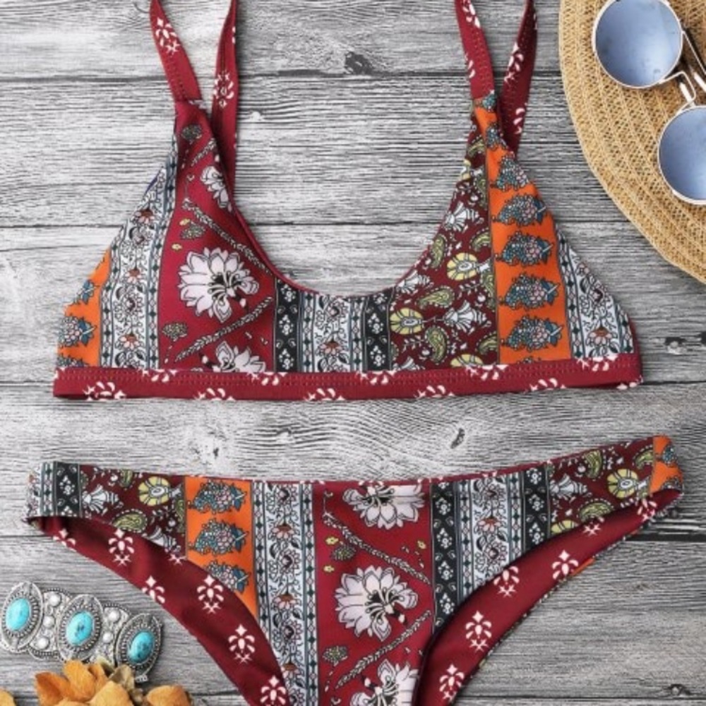 Brand New Zaful Small Patchwork Bikini